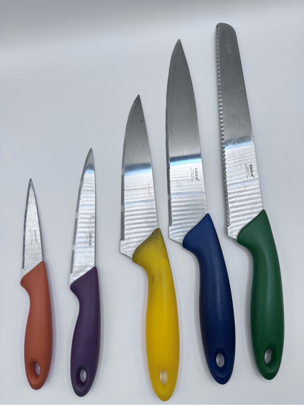 IKEA 5-Piece Kitchen Knife Set Multicolor Plastic Handles Stainless Steel